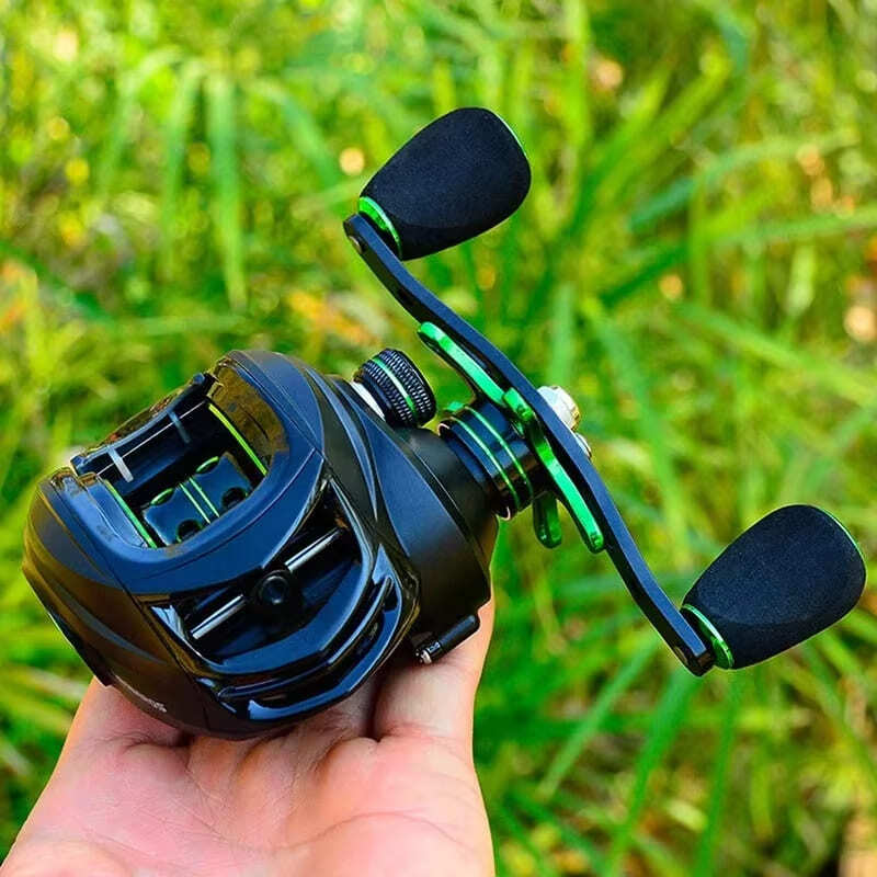 New Fishing Reel 7.2:1 Gear Ratio Max Drag 20 Kg Magnetic Brake Baitcasting Reel No Play with Aluminum Spool for Freshwater Fishing