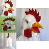 Halloween Tier Latex Hühnermaske mit Plüsch Kopfschmuck für Kostümspiele und Partyanlässe