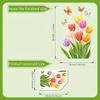 Colorful Butterfly Flowers Refrigerator Decoration Stickers Self-Adhesive Removable Decal Glass/ Door/Wall Sticker Home Decorati