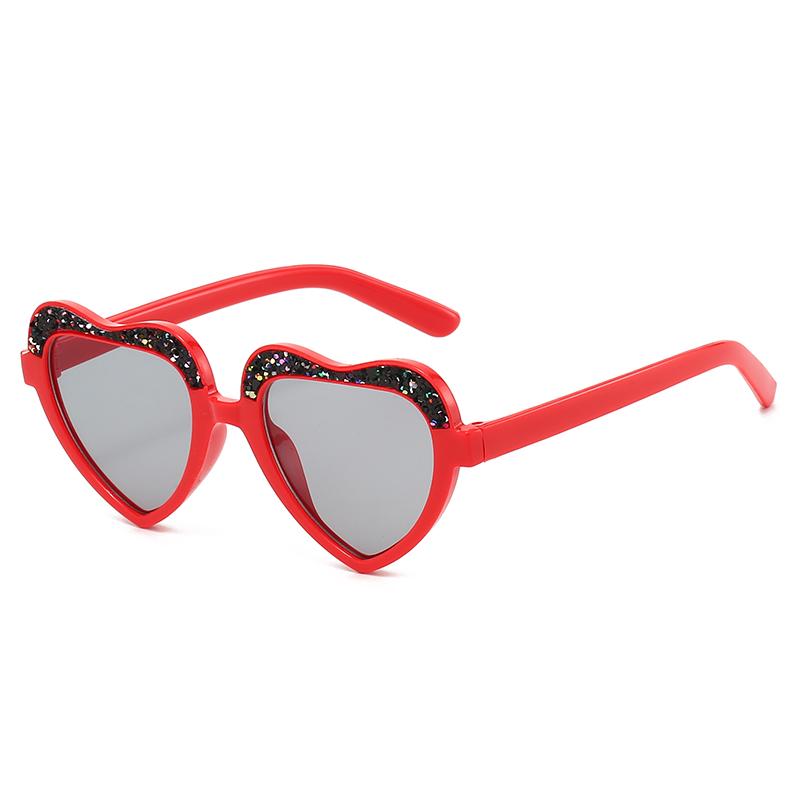 New Fashion Kids Sunglasses Vintage Retro Love Diamonds Eyeglasses Cute Heart Boys Girls Children Eyewear
