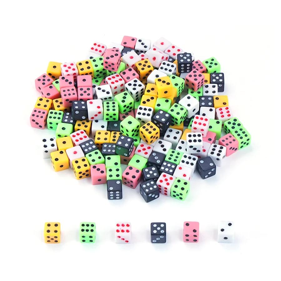 50/120/300/600pcs 8mm Mini Six Sides Acrylic Dice Entertainment Supplies for Board Card Game Gathering Festival Party XJM