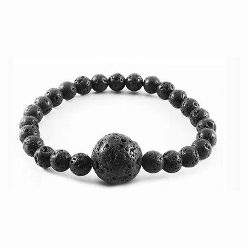 JYL TS Bracelet Women s  Blue Beads Volcanic Stone Promotes Calm And Adventure 6mm volcanic прусский синий