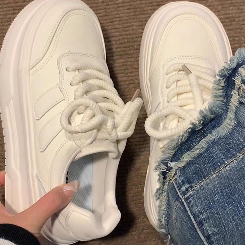 All-Matching Student White Shoes Spring New Good-looking Campus Height Increasing Sports Board Shoes