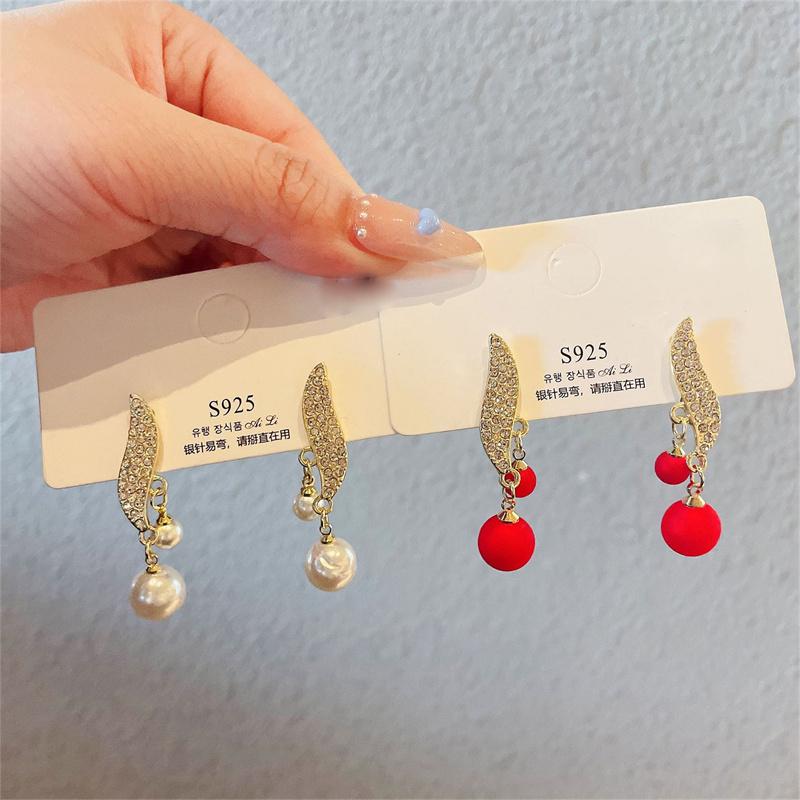 Cercei eleganți cu pandantiv din zirconiu pentru doamne, modă coreeană, zirconiu pentru petrecere, accesorii simple pentru studentă, cercei de nuntă pentru femeie