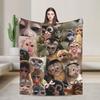 Super Warm BlanketChild Decorative Monkey Face Collage Throw Blanket Flannel Bedspread For Living Room Fluffy Sofa Bed Cover
