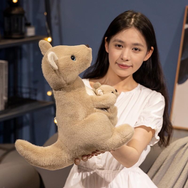 Kangaroo Plush Simulated Toy Cartoon Animal Doll Room Decoration Gift Festival
