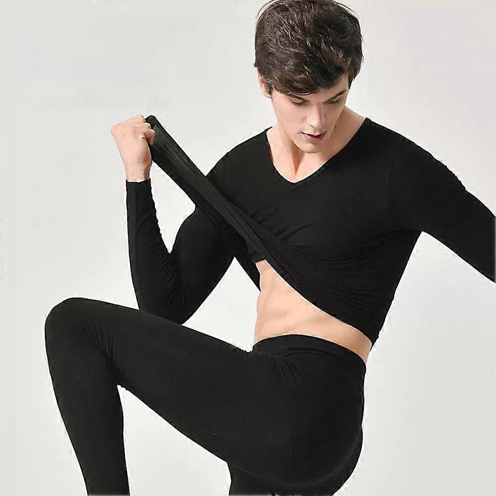 Men's Plush Thermal Innerwear & Underwear Set Clothes Cotton Tops and Pants Set