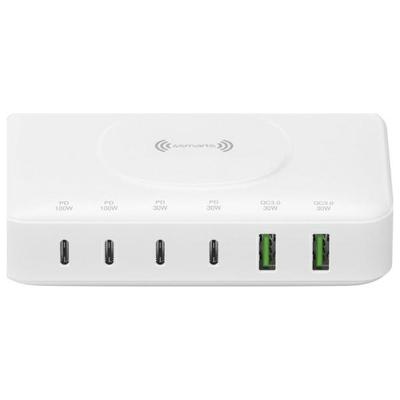 4smarts 7-in-1 100W Charging Station         With Wireless Charging White 540570