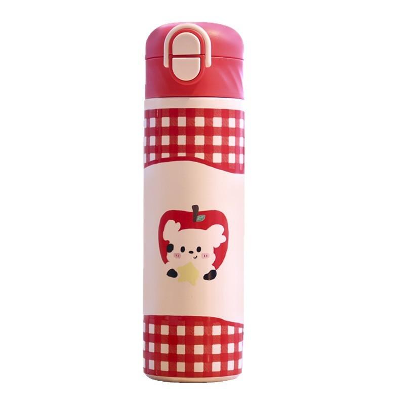 Cute Cat Puppy Floral Grid Star Printed Stainless Steel Insulated Cup