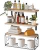 Wall-Mounted Bathroom Shelf with Storage Basket for Kitchen or Living Room