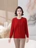 2024 Women's Autumn Knit Sweater – Versatile Round Neck Base Layer for Middle-Aged & Elderly
