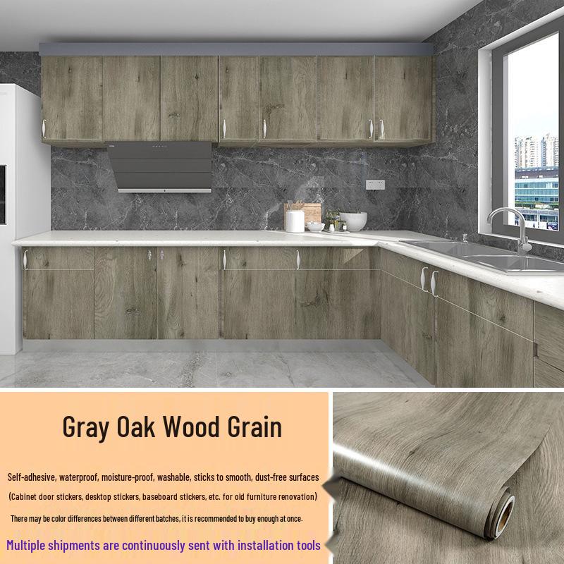 Verdickte selbstklebende Tapete mit Holzmaserung: Wasserfest, Ölfest Schreibtisch- und Möbelrenovierung.