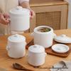 Ceramic Double Lid Stew & Soup Pot with Double Ears for Steaming & Stewed Eggs