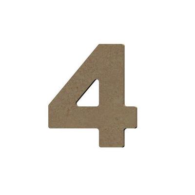 Number 4 In MDF Wood To Decorate - 8 Cm