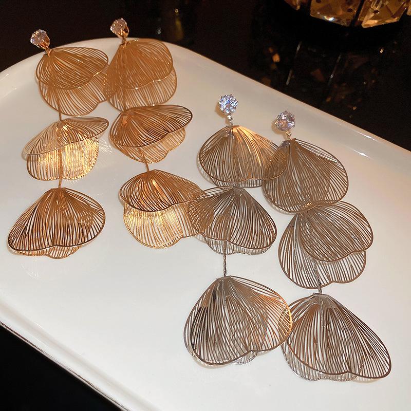 Metallic Fishtail Long Tassel Earrings Elegant Earrings for Women