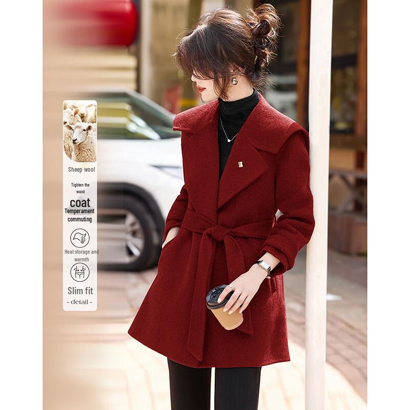 Designer Slim-Fit Cinched Waist Women's Overcoat