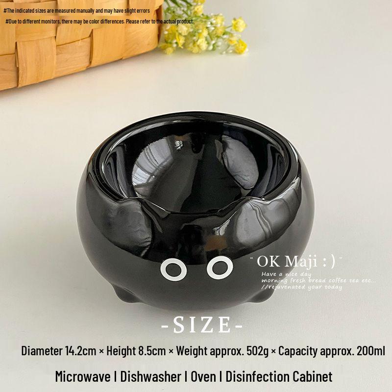 Ceramic Anti-Tip Dog & Cat Food Bowl with Neck Protection