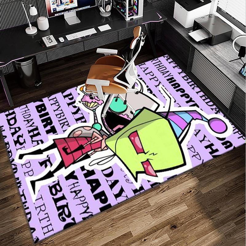 Alien Invasion Pattern Office Rug Chair Mat, Game Carpet, Suitable for Front Door, Bedroom, Living Room, Desk, Holiday Gift