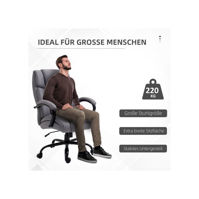 Siège de bureau - MUVOE - Ergonomique - Rembourrage épais - Capacité 220 kg - Hauteur réglable