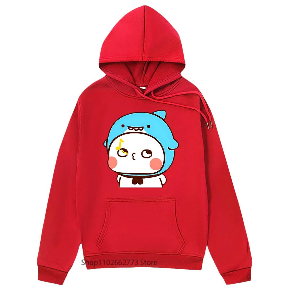 Cute Shark Bubu Is Whistling Sweatshirts Panda Bear Graphic Clothes Women Men Kawaii Cute Pullover Spring Sudadera