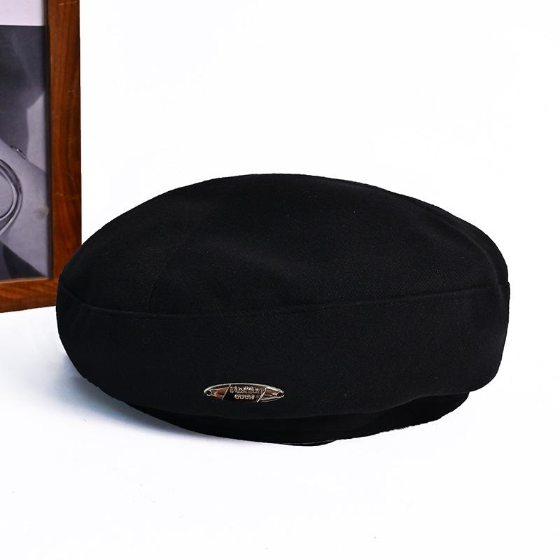 British Retro Beret Autumn and Winter New Versatile Hat for Women Casual Pumpkin Hat Showing Face Little Painter Beret Hat