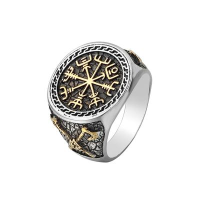 Nordic Viking Axe Totem Herenring Gepersonaliseerde Vintage Ring
