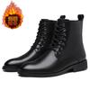 Martin Boots Men's Cowhide High-top Shoes Fashion Casual British Pointed Side Zipper Lace-up Leather Boots Chelsea Boots Men's