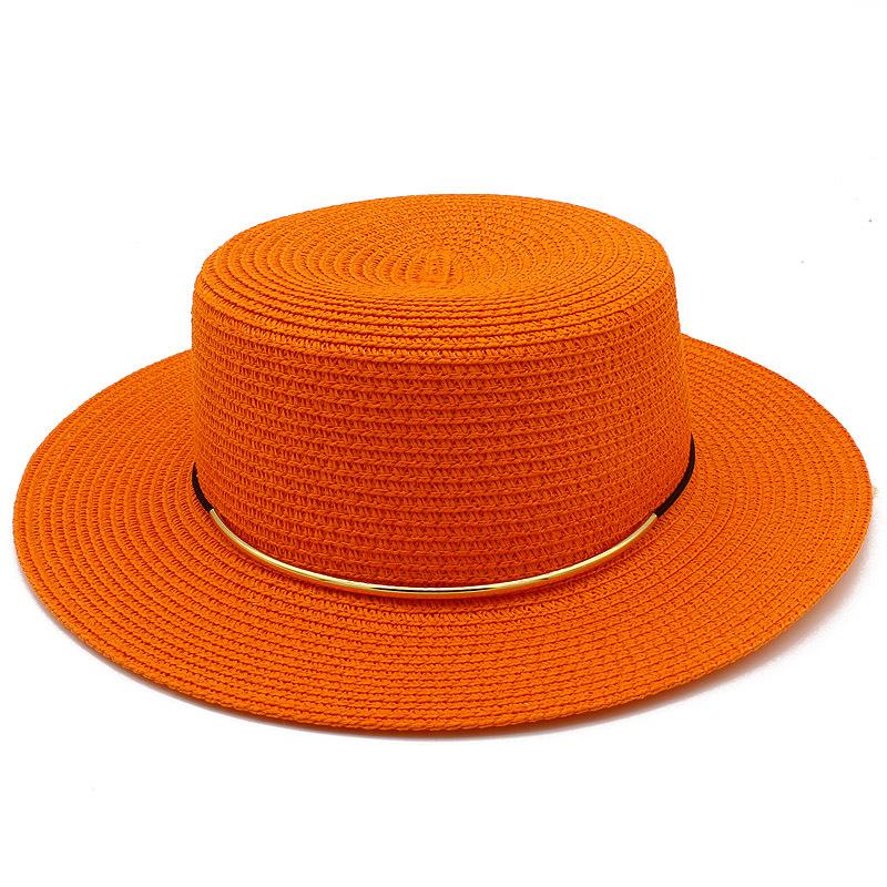 High quality Panama straw hat women's flat top visor spring and summer outing beach hat straw gentleman's hat