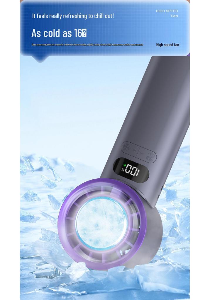T89 Portable USB Handheld Fan: Foldable, High-Speed, Refrigeration Technology with Ice Compress