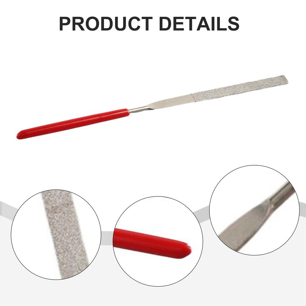 Needle Files Set Mini Needle Files 3*140mm Flat Grinding Red+Silver Indoor Room Home Widely Used Long Service Life