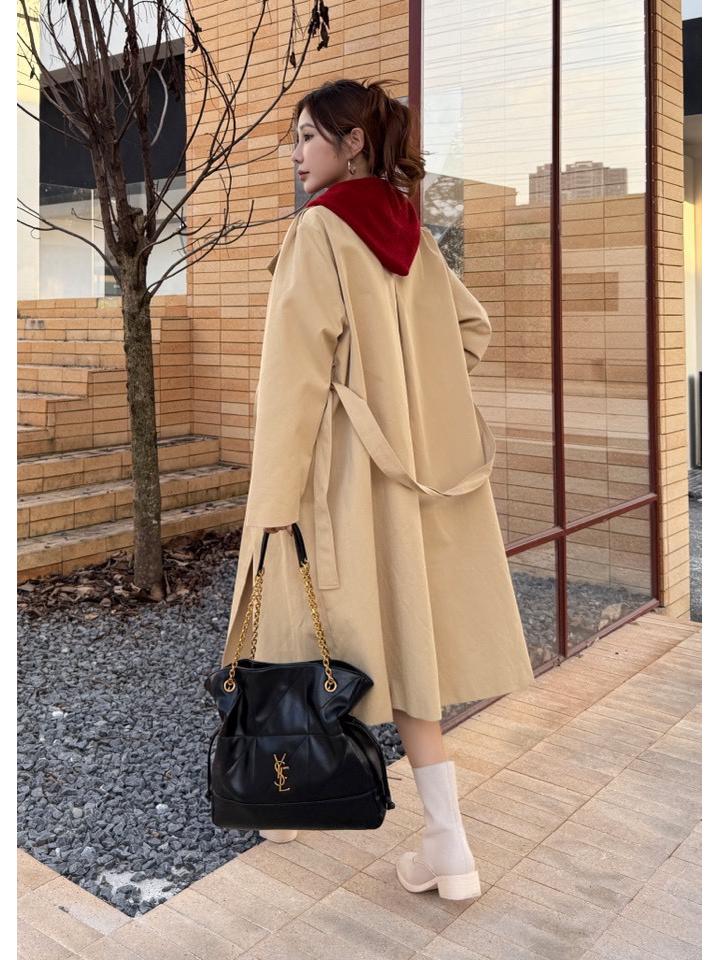 YSL DIY Lucky Bag Fashion Soft Leather Underarm Tote & Drawstring Bucket Bag