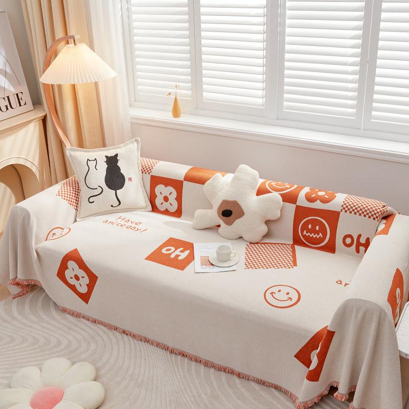 INS Style Sofabezug Stoff Four Seasons Universal All-Inclusive Universal Sofabezug Kissen Einfache moderne Chenille Bezug Decke