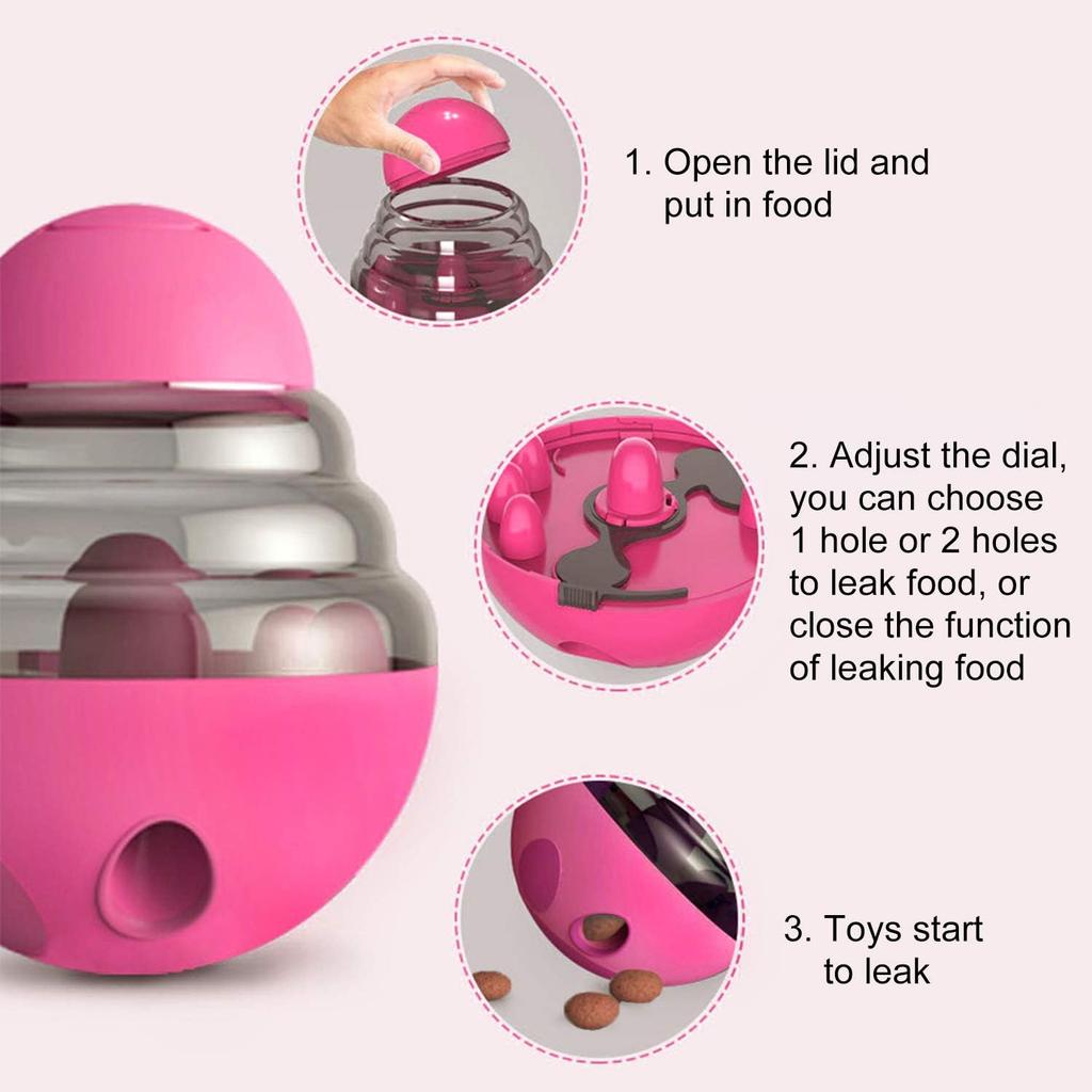 Automatic Pet IQ Chew Toy Ball Slow Tumbler Feeder Plastic Dog Dispensing Toy and Bowl Hot-selling