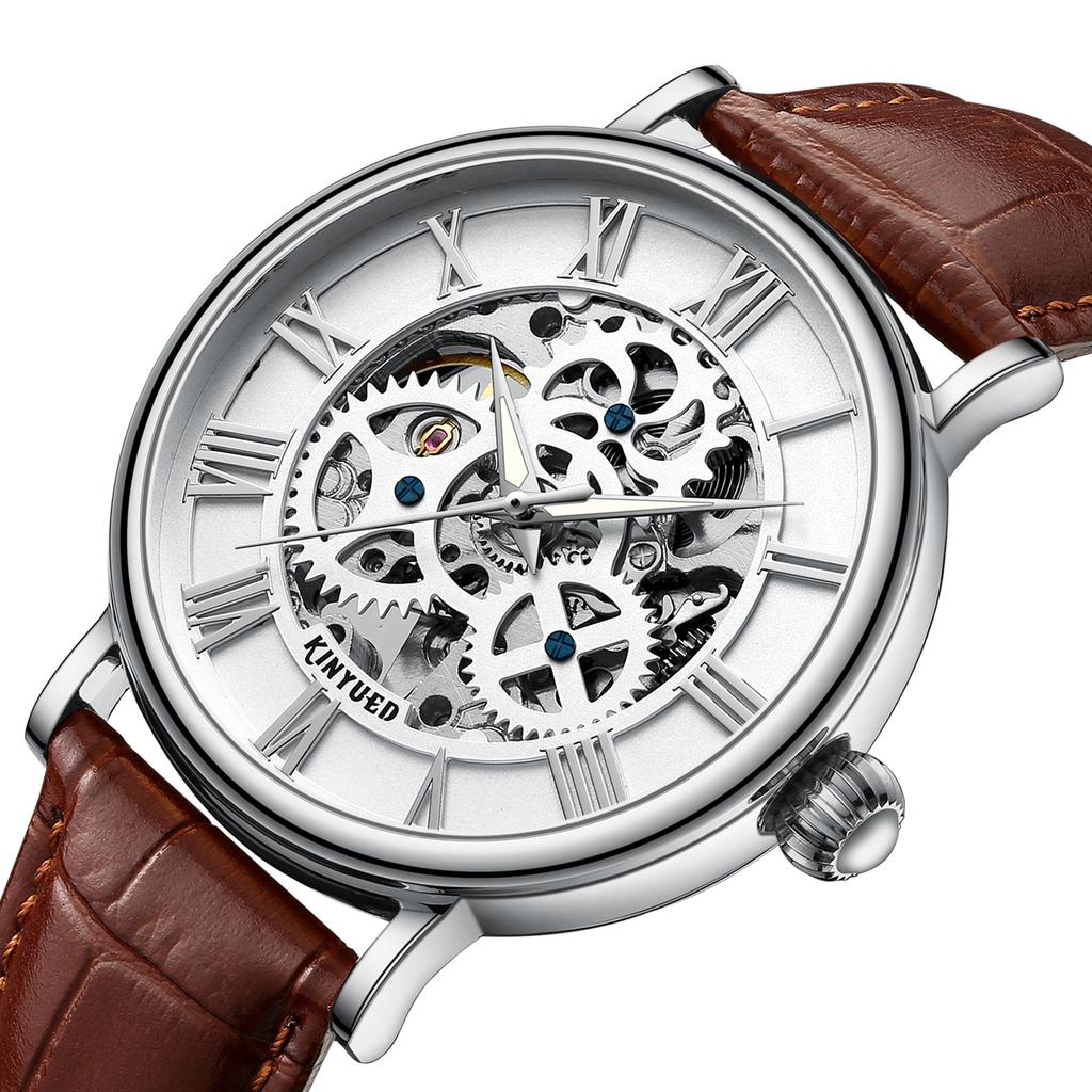 2023 KINYUED  Watch Genuine Leather Men Luxury Reloj Wristwatches Mechanical Watch for Men
