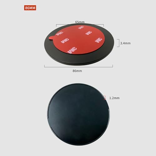 YIXINLYMY Suction Cup Base Dashboard Suction Cup Auxiliary Plate with 3M Adhesive Tape Strong Adhesive Portable Diameter 73/86mm Set of 3 (86mm)