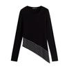 Chuyu Women's Tencel Wool Striped Slim-Fit T-Shirt