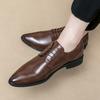 Men's pointed European and American business dress leather shoes fashion versatile casual derby shoes large size lace-up loafers