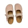 Retro Slippers New Summer Outer Wear Bow Beaded Round Head Flat Bottom Lazy One Pedal Slippers Women