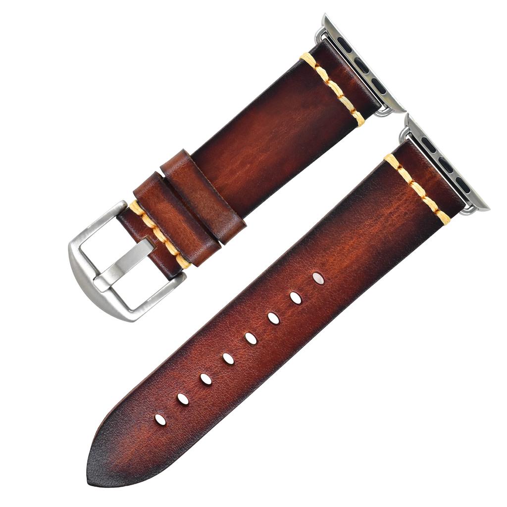 Anwendbar auf Urtla Apple Watch Armband Apple78Se Handgefertigt Retro Erste Schicht Echtes Rindsleder 49mm Uhrarmband