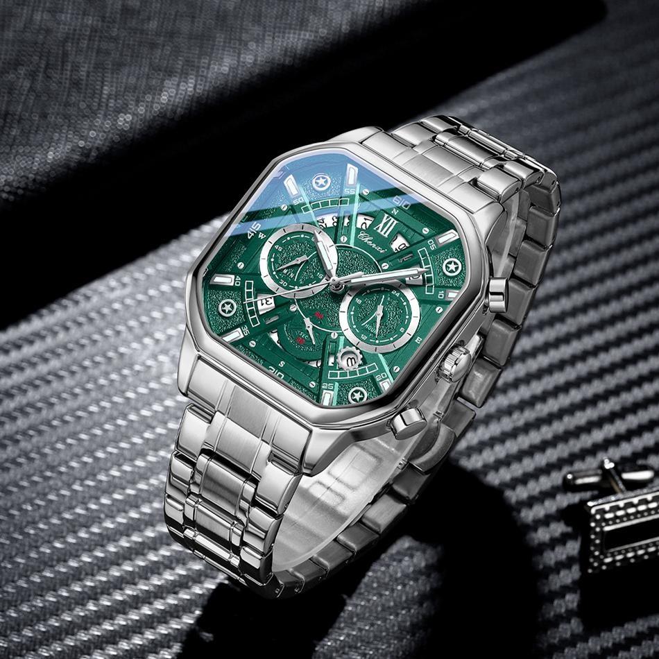 CHENXI Men Multifunction Quartz Watches Chronograph Waterproof Fashion Calendar Men's Luminous Watch