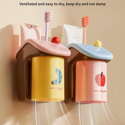 Tasse à Bain de Bouche à Ventouse Magnétique Support Mural Magnétique pour Brosse à Dents Pour Salle de Bain à Domicile Douche Sans Trou Égouttoir Accès au Brossage