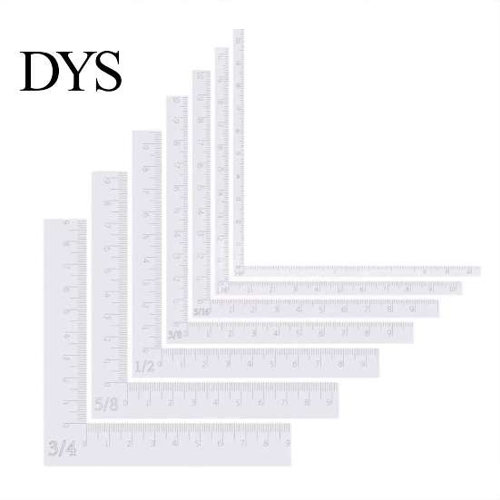 Professional Paper Crafting Gauges 7Pcs/Set Acrylic L-Shaped Positioning Ruler, Tool with Centimeter Scale, 7 Border Offset Rulers Sizes Square Ruler