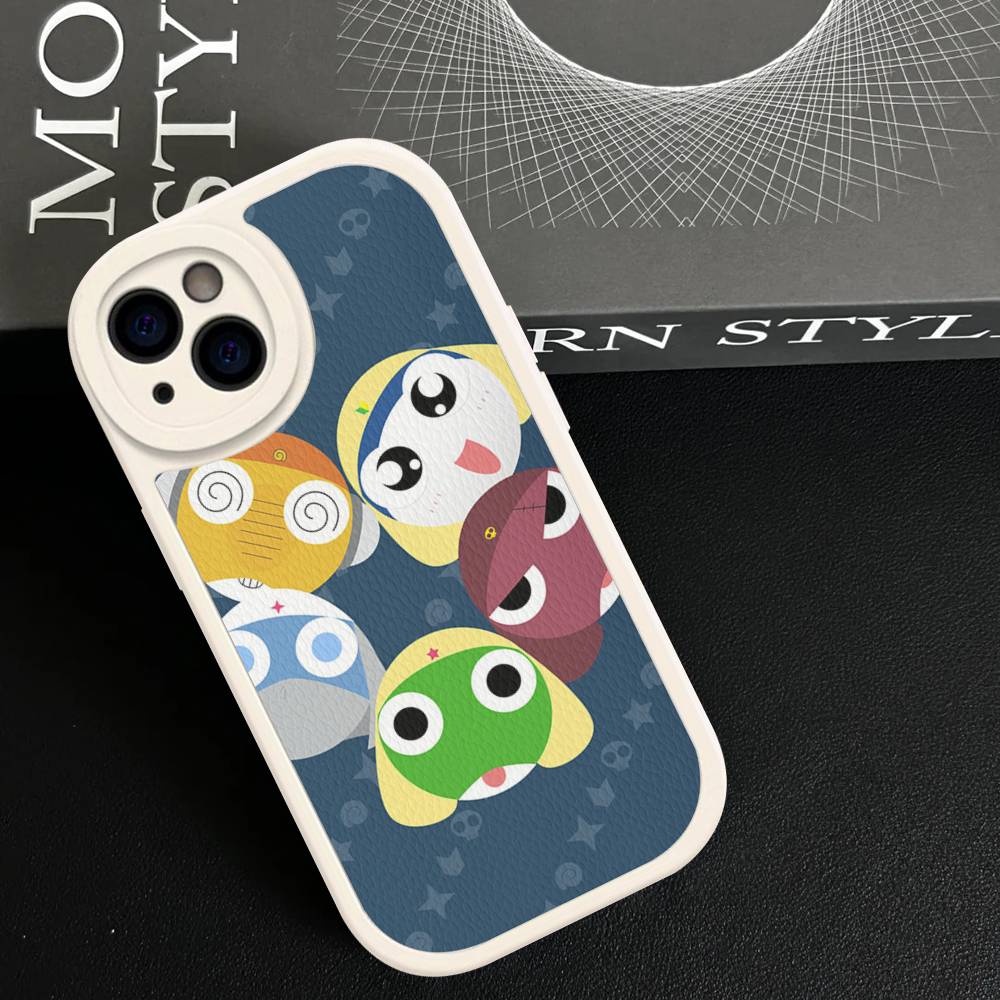 Keroro Frog Cool Gunsou Sergeant Phone Case For IPhone 16 15 14 13 12 11 Pro Max Plus Leather Shockproof Cover