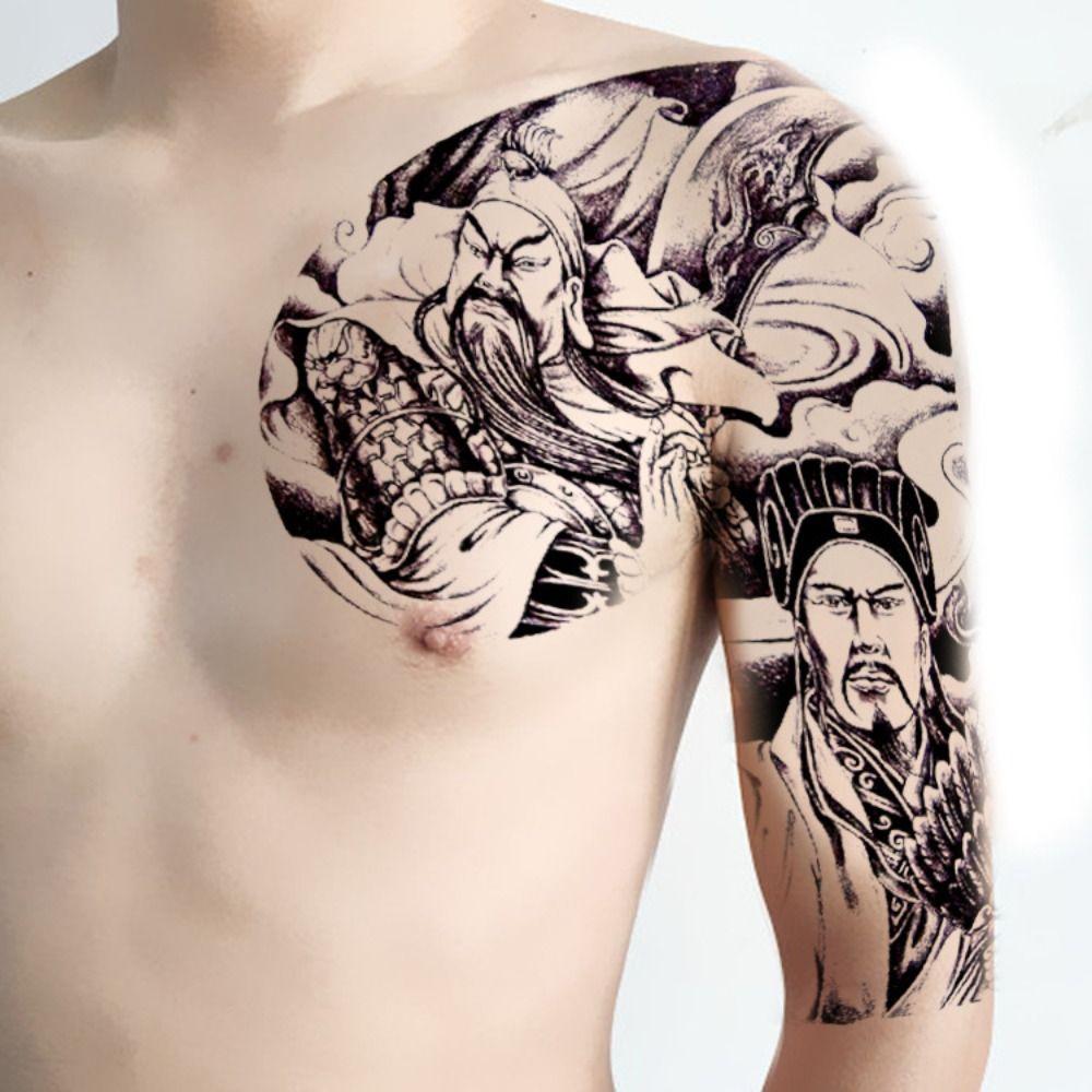 Durable Fake Tattoo Sticker Dragon Temporary Tattoo Sticker Half Nail Tattoo Sticker  Men 07