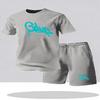 Youth Men's Fashionable Casual Sports Two-Piece Set Print Summer Short-Sleeved T-Shirt And Shorts Ensemble