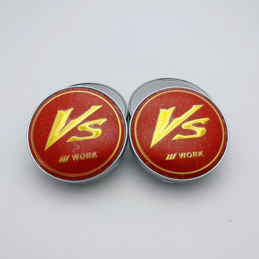 4pcs 60MM (I.D 56MM ) VS W Work Logo Emblem Car Wheel Center Cap Car Accessories for Wheels Hub Lid Rim Hubcaps Cover Replace