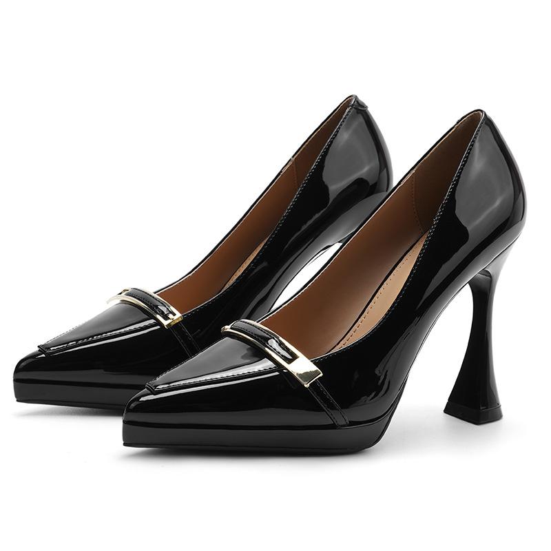 - Sexy pointed thin heel one-word high heels for women's autumn new waterproof table, not tired feet, single shoes for women
