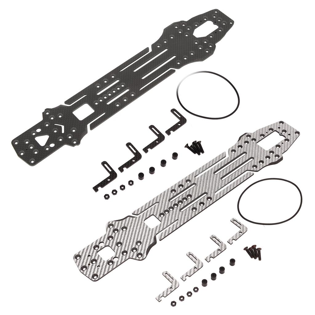 Carbon   RC Drift Car Chassis High Traction Upgrade RC Car Chassis with Battery Mount Plate for 3 RACING D5S 1Celsius10