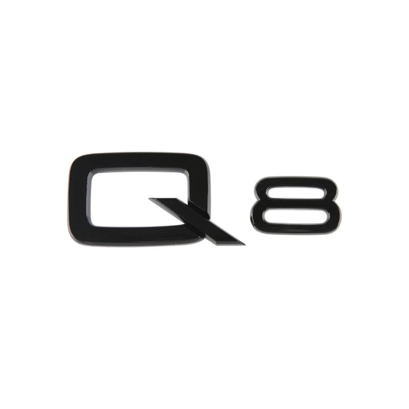 For Audi RS3 3D Chrome-Plated Black ABS Logo Decoration for Audi A1 A3 A4 LAA5 AA7 A8 Q2 Q3 Q5 Q7 Q8 TDI TFSI Rear Sticker