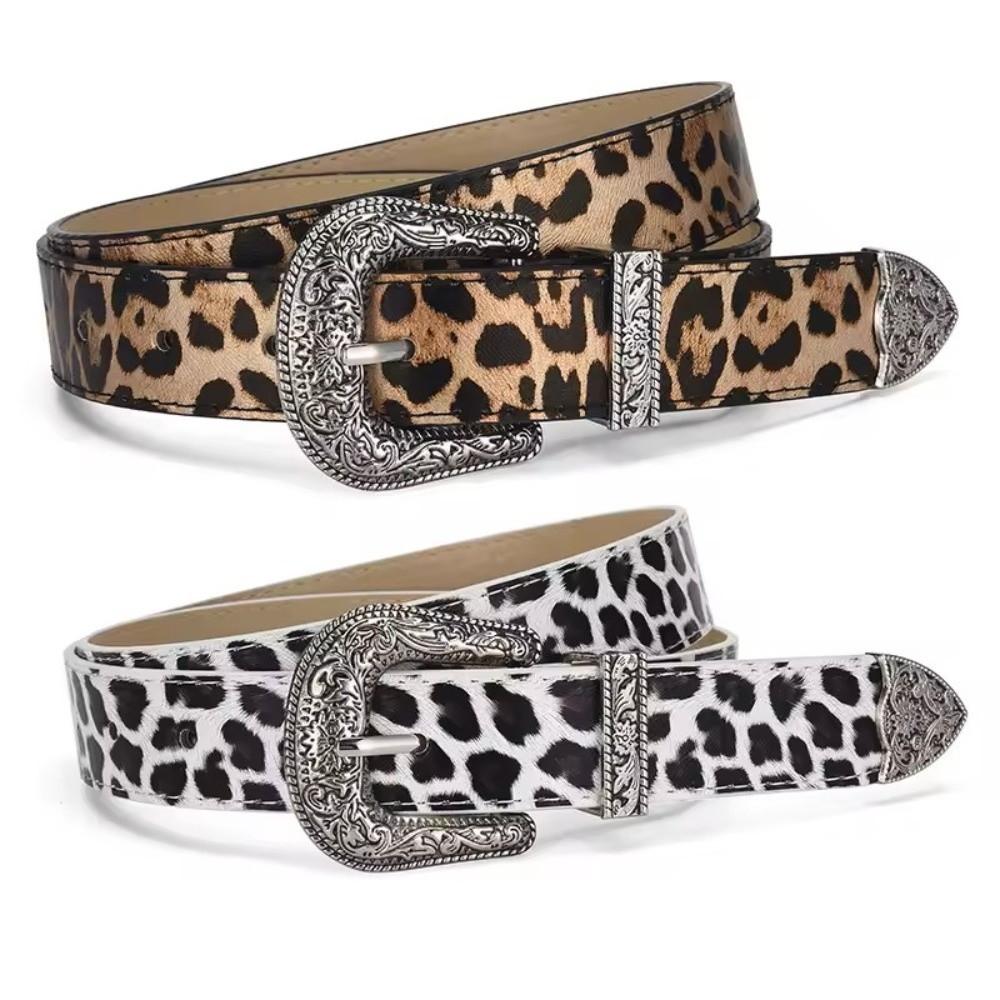 PU Leather Waist Strap Leopard Print Waist Belts Casual Waistband  Women
